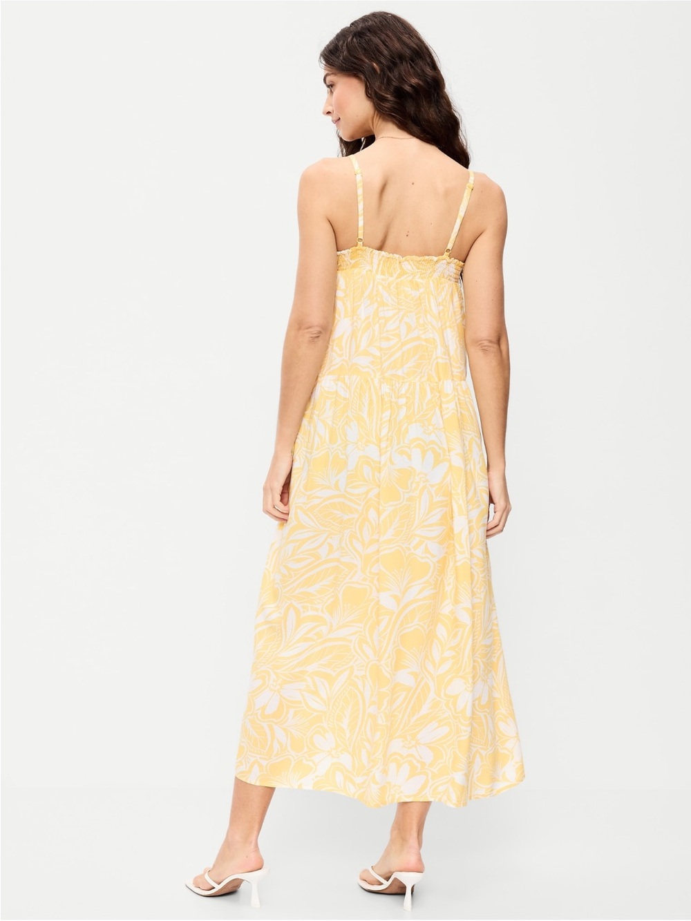 Yellow Floral Spaghetti-Strap Maxi Dress - Picture 2 of 8